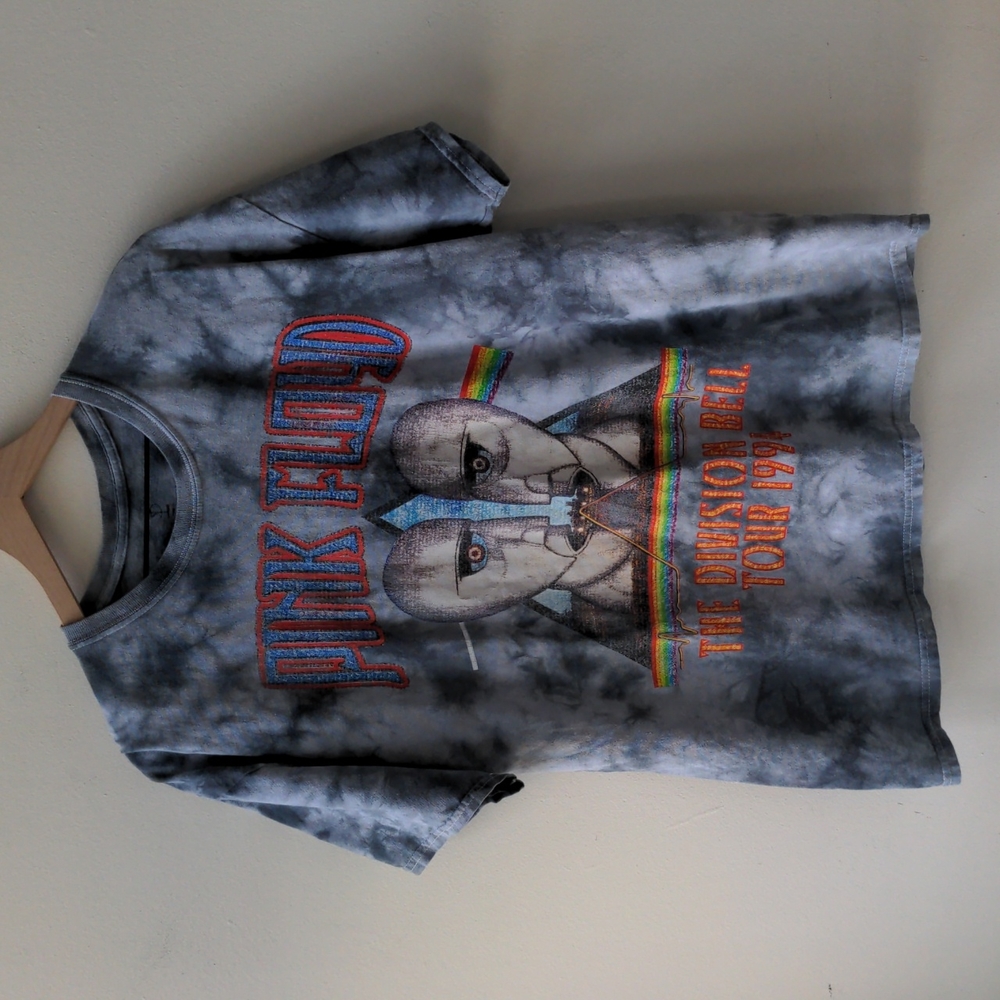 Pink Floyd Division Bell T Shirt Blue Tie Dye Men's XL